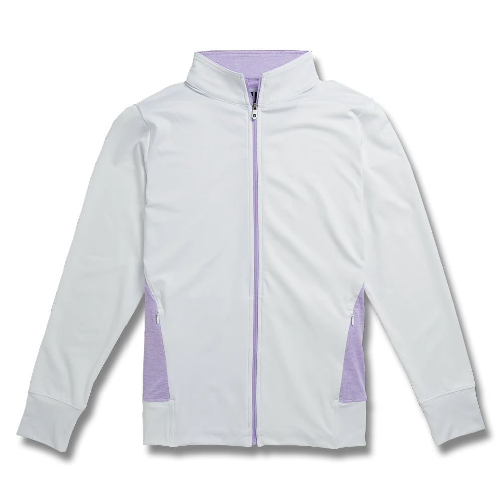 FootJoy Full Zip Midlayer Golf Jacket White/Orchid Heather - FW20 Women