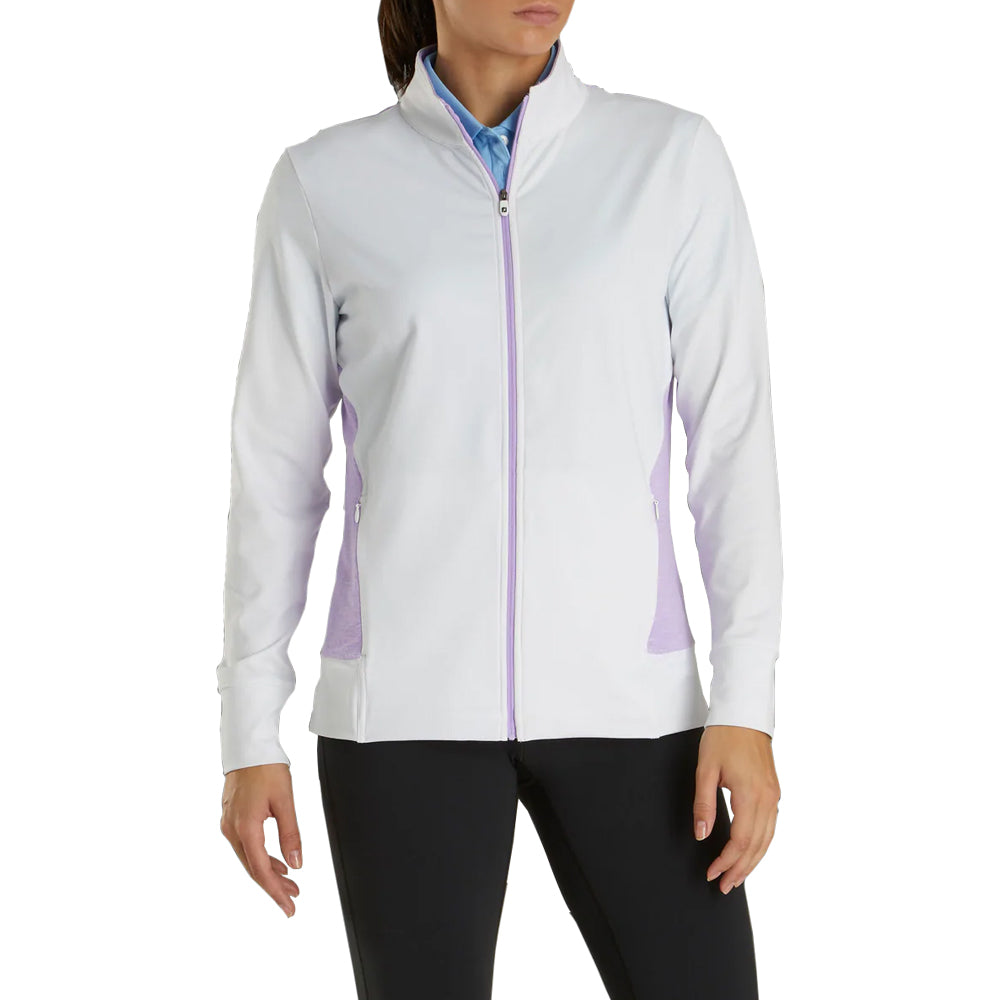 FootJoy Full Zip Midlayer Golf Jacket White/Orchid Heather - FW20 Women