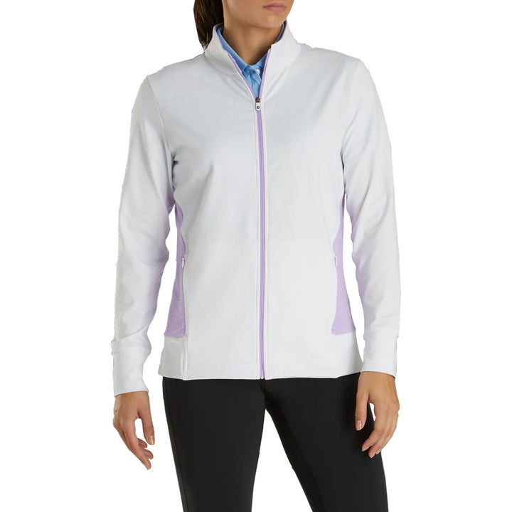 FootJoy Full Zip Midlayer Golf Jacket White/Orchid Heather - FW20 Women