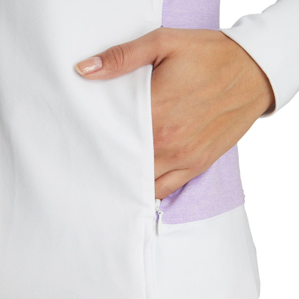 FootJoy Full Zip Midlayer Golf Jacket White/Orchid Heather - FW20 Women