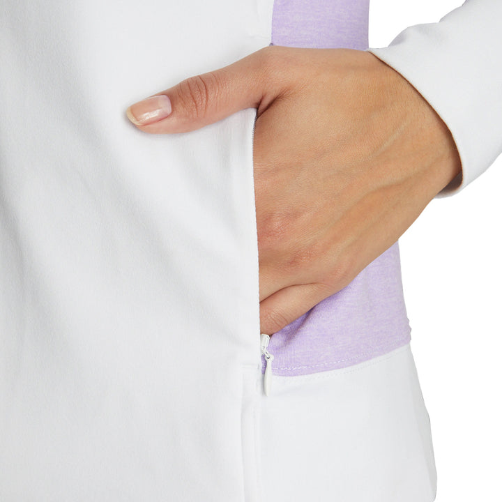 FootJoy Full Zip Midlayer Golf Jacket White/Orchid Heather - FW20 Women