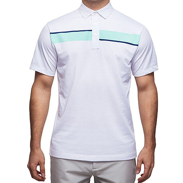 Devereux Jonah Golf Polo White/Aqua/Navy - SS16 Men
