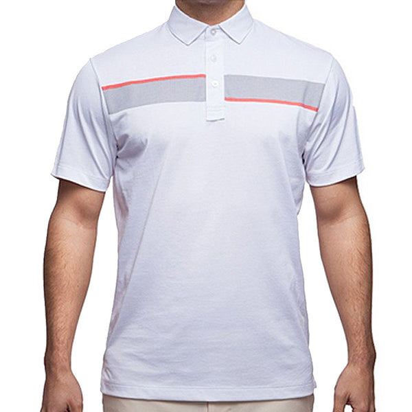 Devereux Jonah Golf Polo White/Steel/Calypso Coral - SS16 Men