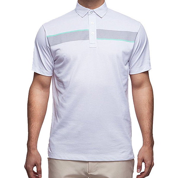 Devereux Jonah Golf Polo White/Steel/Aqua - SS16 Men