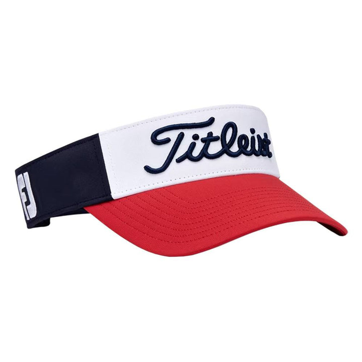 Titleist Tour Performance Staff Collection Golf Visor Navy/White/Red - 23 Men