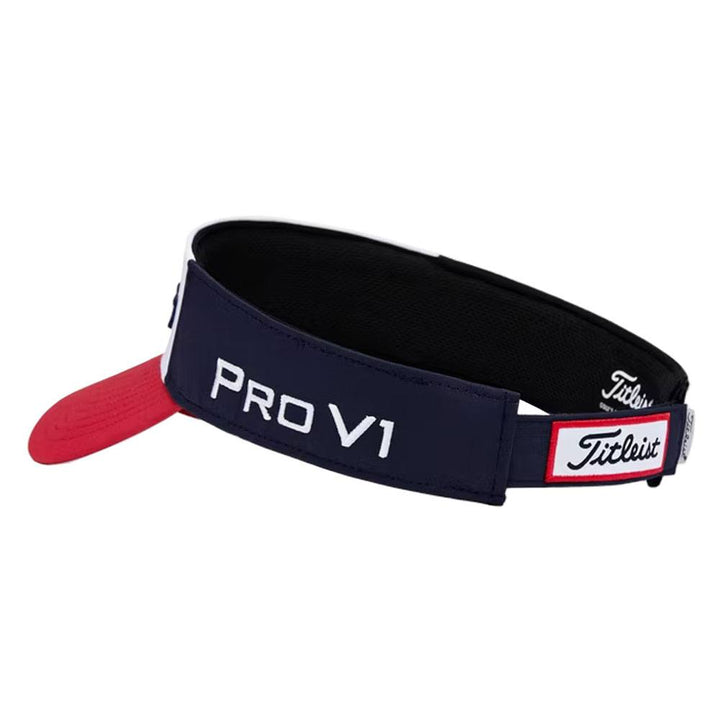 Titleist Tour Performance Staff Collection Golf Visor Navy/White/Red - 23 Men