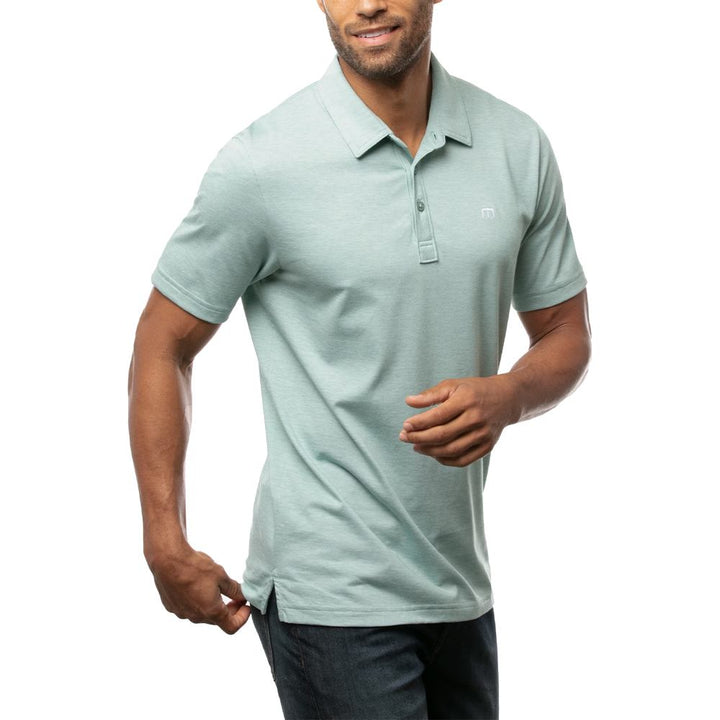 TravisMathew The Zinna Golf Polo Heather Beryl Green - FW24 Men