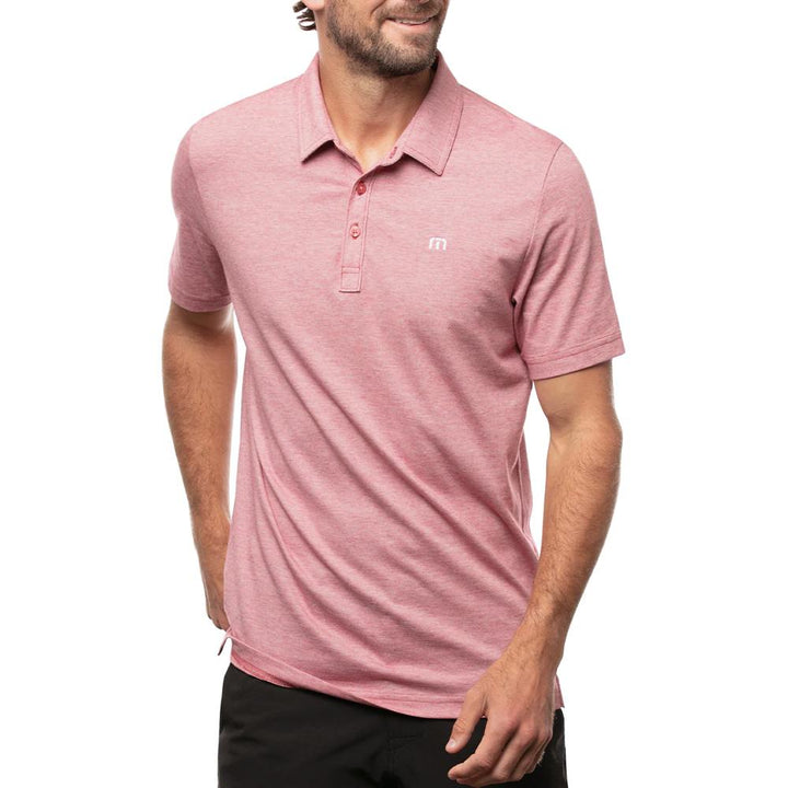 TravisMathew The Zinna Golf Polo Heather Cardinal - SS21 Men
