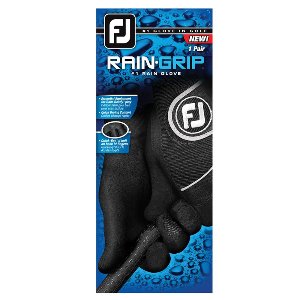 FootJoy RainGrip Pair Golf Glove Black - 21