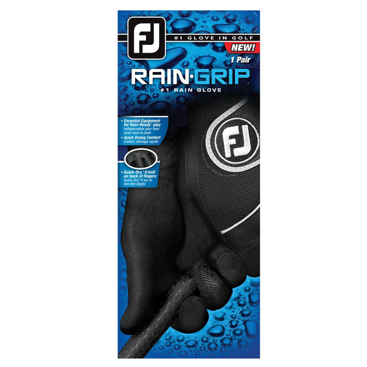 FootJoy RainGrip Pair Golf Glove Black - 21