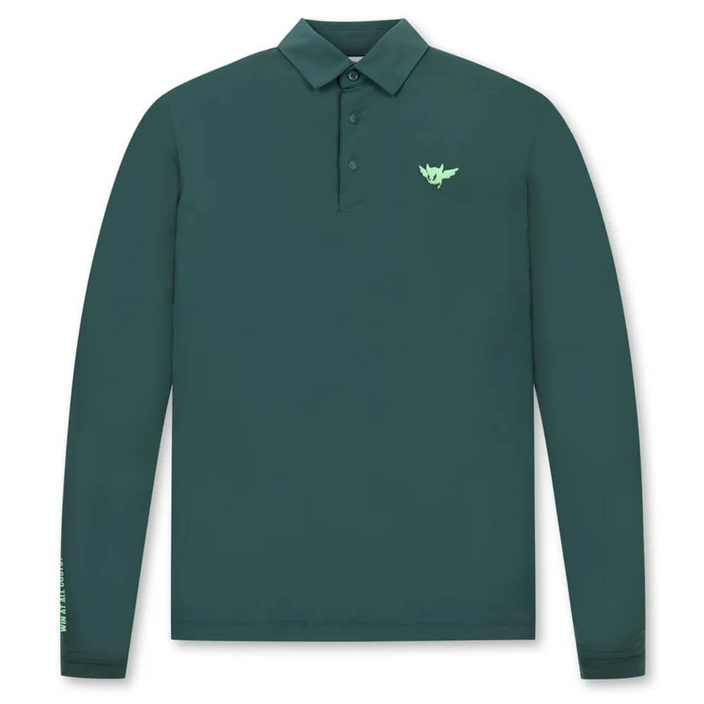 WAAC Cool Touch Longsleeve Golf Polo Green - SP25 Men