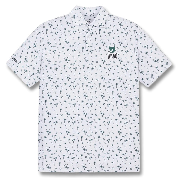 WAAC Allover Motif Golf Polo White - SP25 Men