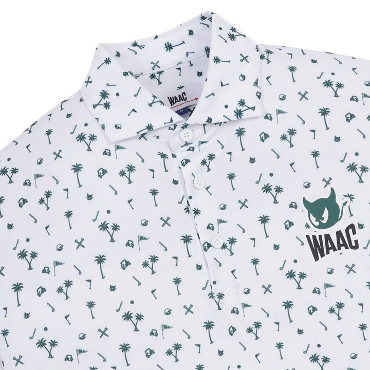 WAAC Allover Motif Golf Polo White - SP25 Men