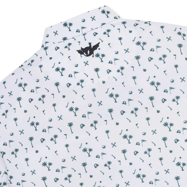 WAAC Allover Motif Golf Polo White - SP25 Men