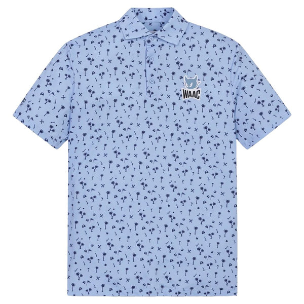 WAAC Allover Motif Golf Polo Light Blue - SP25 Men