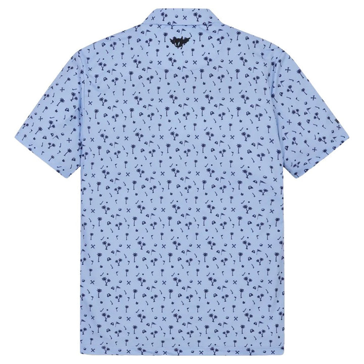 WAAC Allover Motif Golf Polo Light Blue - SP25 Men