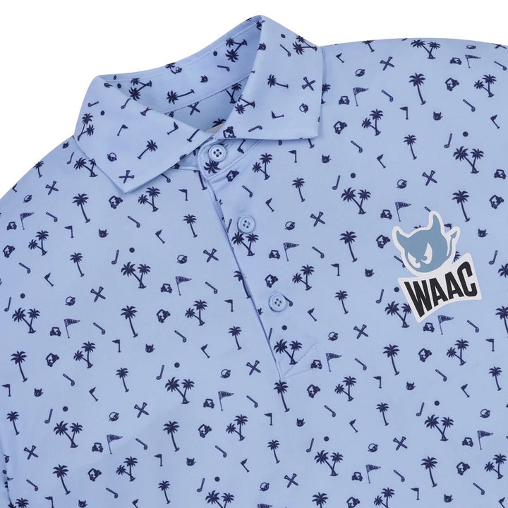 WAAC Allover Motif Golf Polo Light Blue - SP25 Men