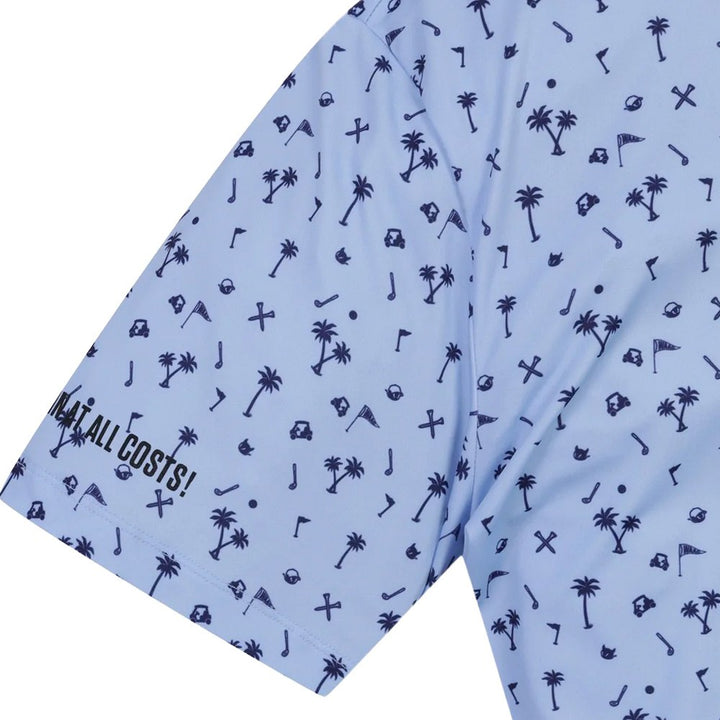 WAAC Allover Motif Golf Polo Light Blue - SP25 Men