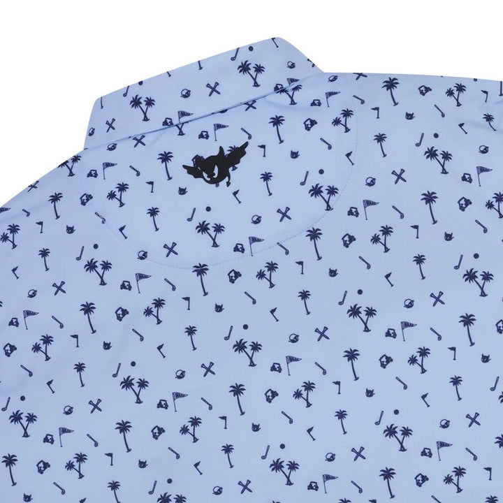 WAAC Allover Motif Golf Polo Light Blue - SP25 Men