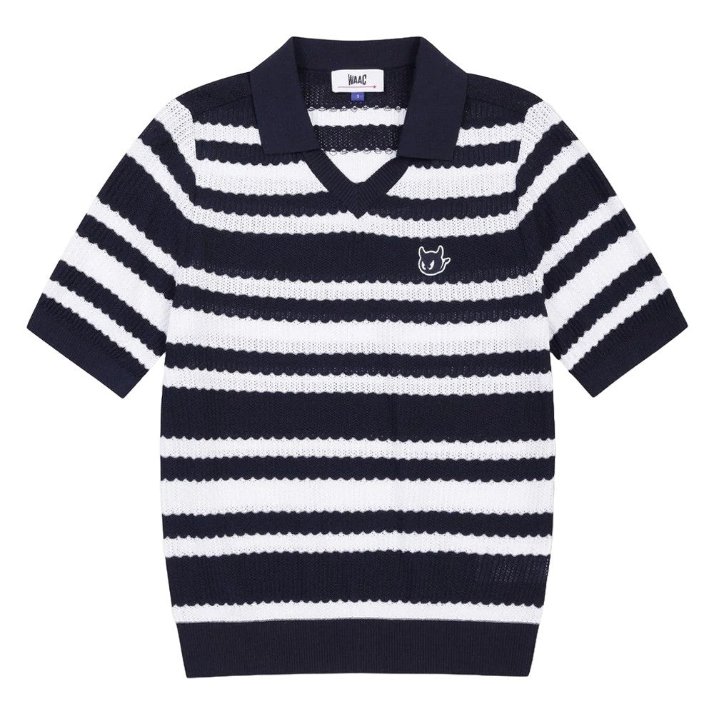 WAAC Multi Stripes Knit Golf Polo Navy - SP25 Women