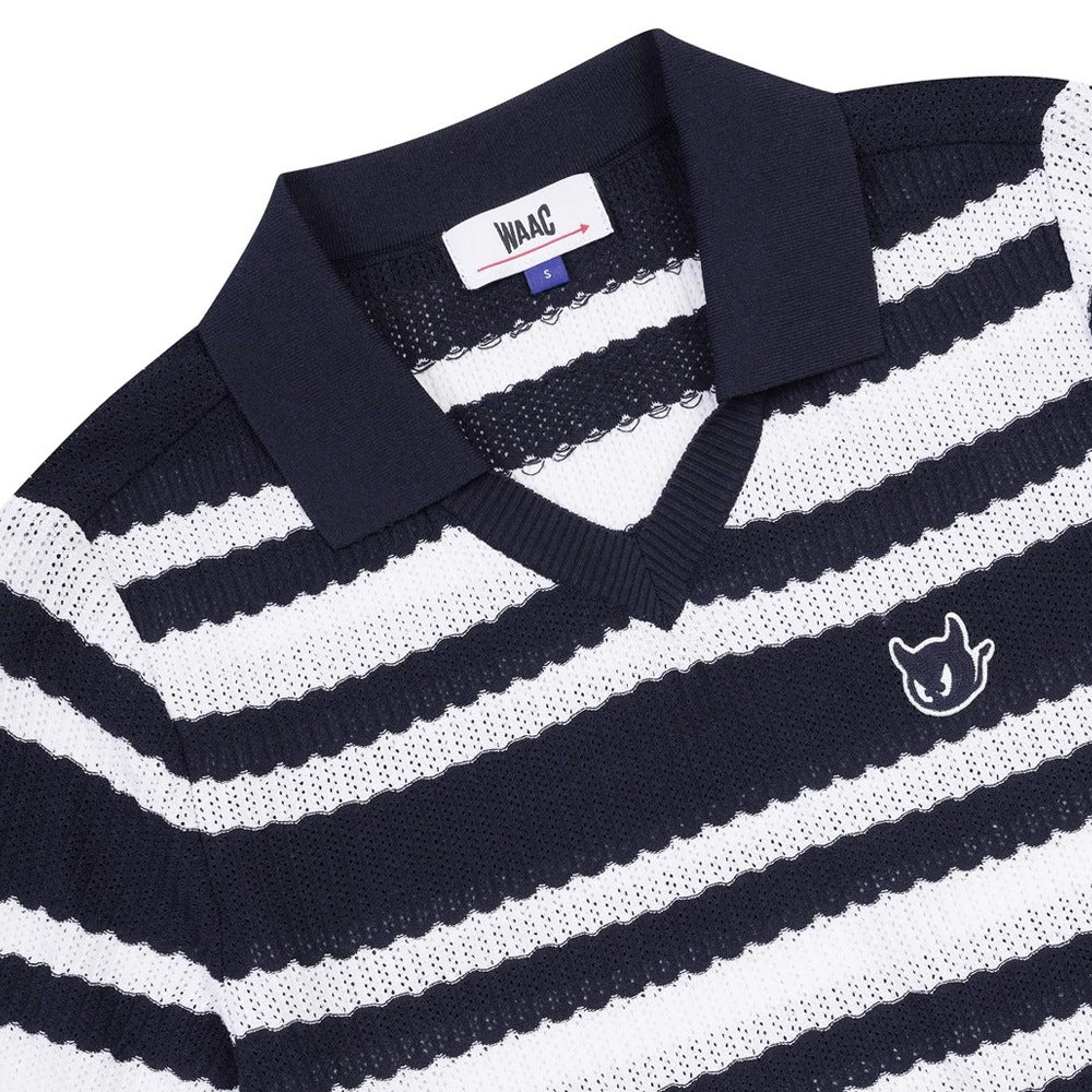 WAAC Multi Stripes Knit Golf Polo Navy - SP25 Women