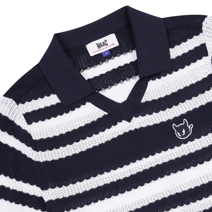 WAAC Multi Stripes Knit Golf Polo Navy - SP25 Women