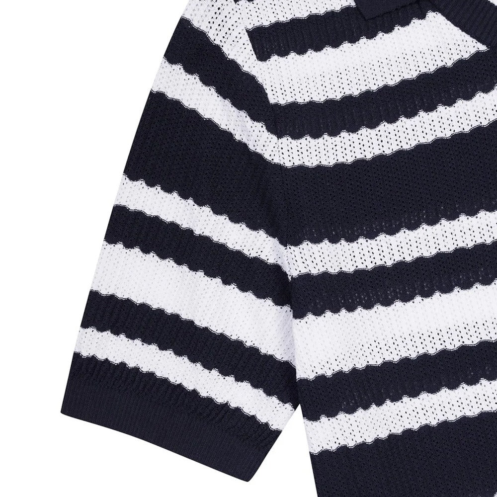 WAAC Multi Stripes Knit Golf Polo Navy - SP25 Women