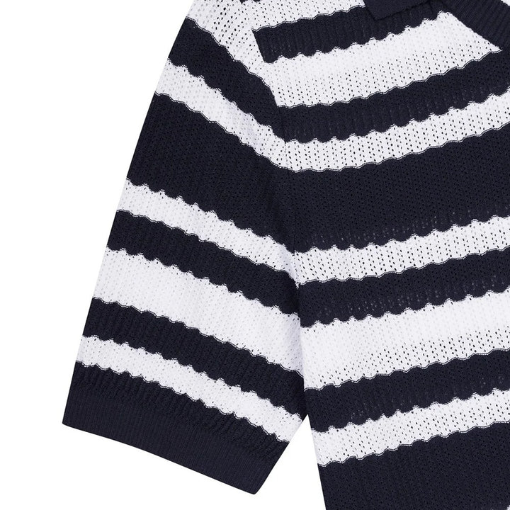 WAAC Multi Stripes Knit Golf Polo Navy - SP25 Women