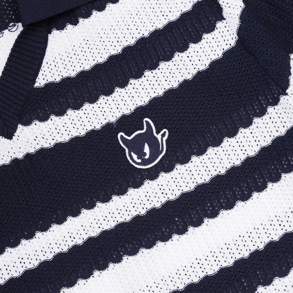 WAAC Multi Stripes Knit Golf Polo Navy - SP25 Women