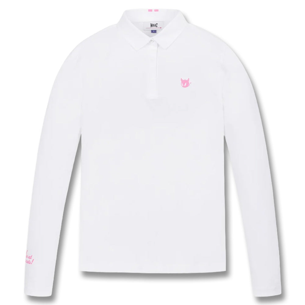 WAAC Essential Collar Longsleeve Golf Polo White - SP25 Women