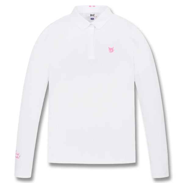WAAC Essential Collar Longsleeve Golf Polo White - SP25 Women