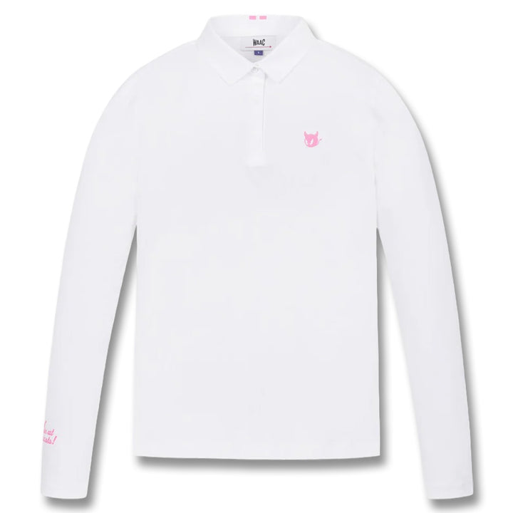 WAAC Essential Collar Longsleeve Golf Polo White - SP25 Women