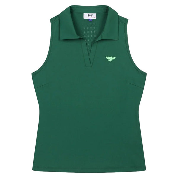 WAAC Micro Mesh Sleeveless Golf Polo Green - SP25 Women