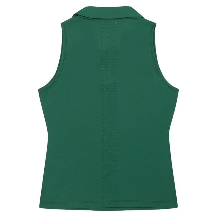 WAAC Micro Mesh Sleeveless Golf Polo Green - SP25 Women