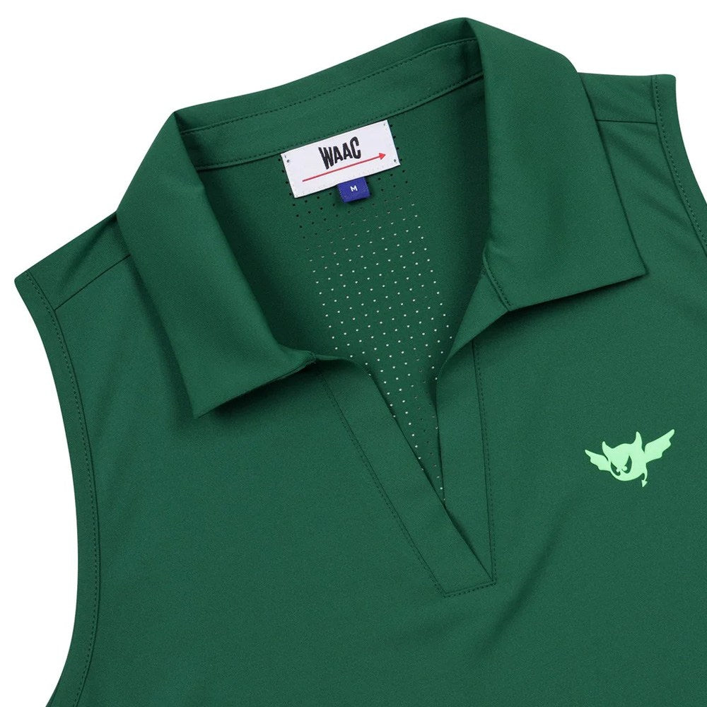 WAAC Micro Mesh Sleeveless Golf Polo Green - SP25 Women