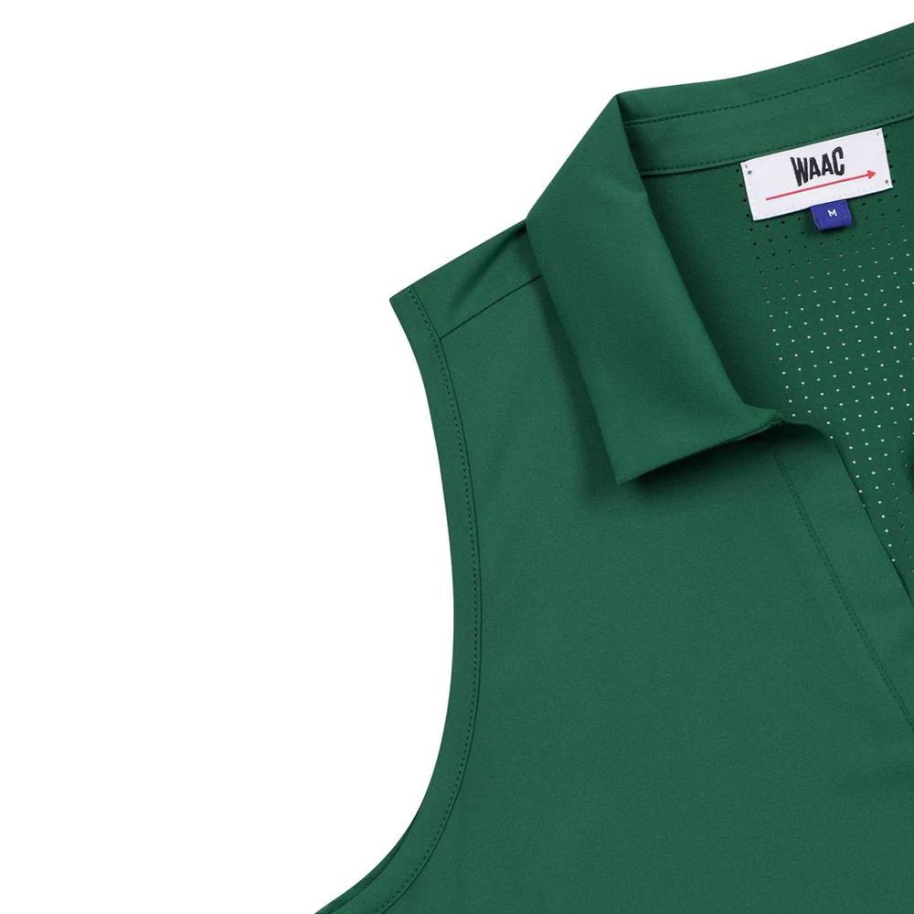 WAAC Micro Mesh Sleeveless Golf Polo Green - SP25 Women