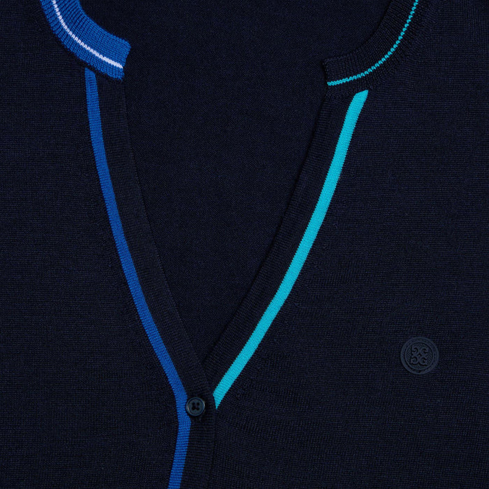 Gfore Fitted Merino Wool Cardigan Golf Sweater Twilight - SP25