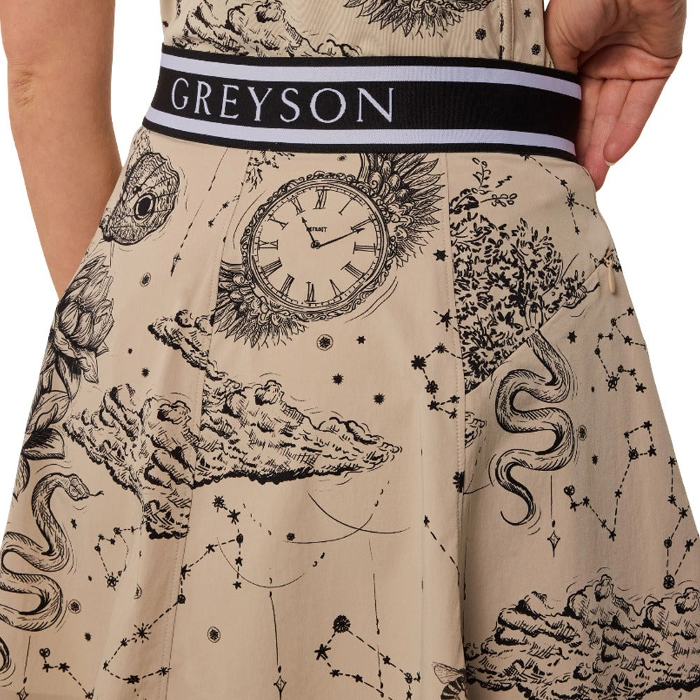 Greyson Moon Diamond Phoenix Flare Golf Skirt Sand - SP25 Women