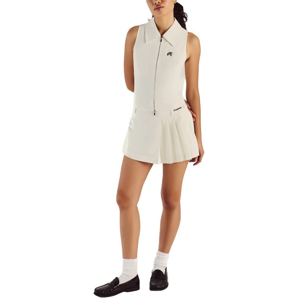 Malbon Georgia Pleated Golf Shorts Ivory - SS25 Women