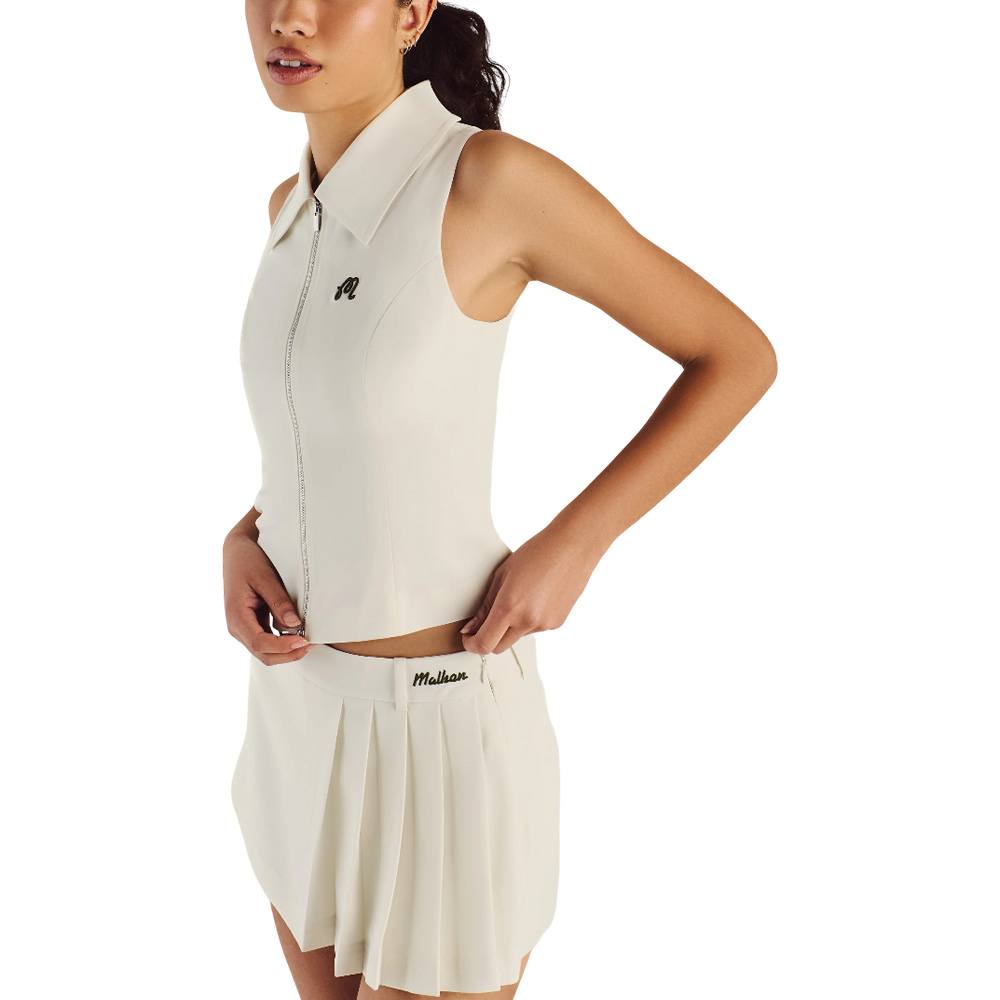 Malbon Georgia Pleated Golf Shorts Ivory - SS25 Women