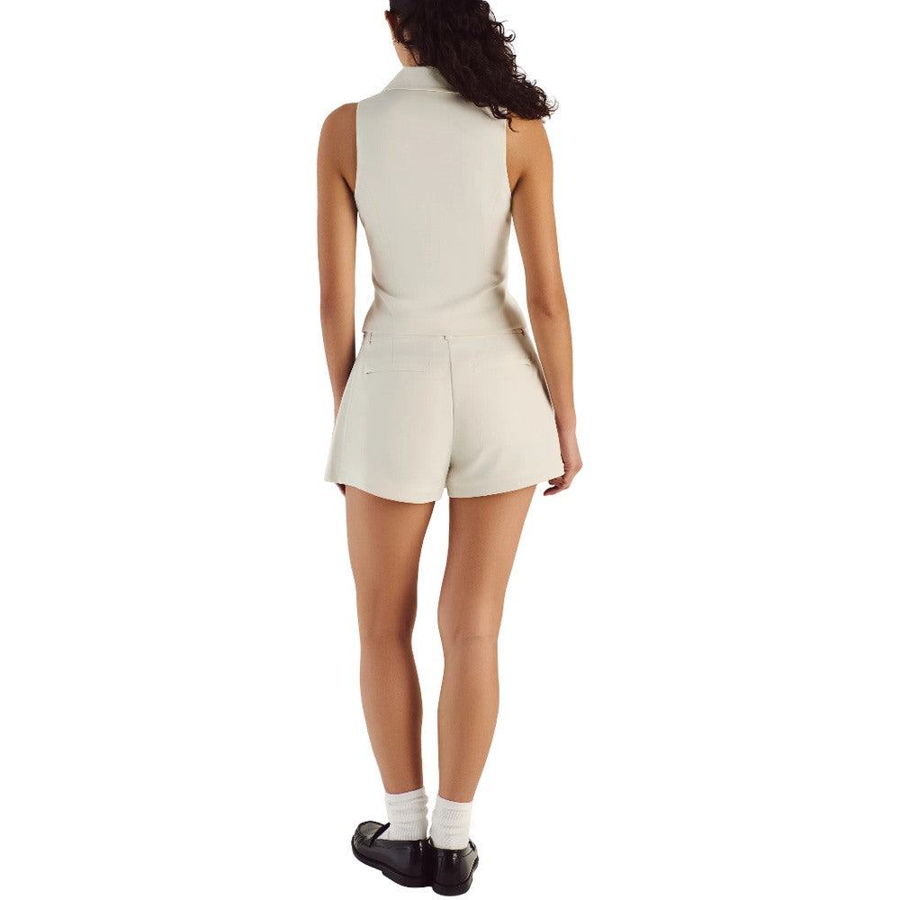 Malbon Georgia Pleated Golf Shorts Ivory - SS25 Women