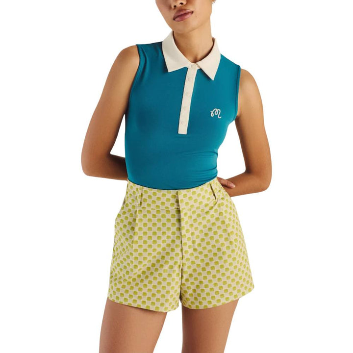 Malbon Claudia Sleeveless Golf Polo Azurra - SS25 Women