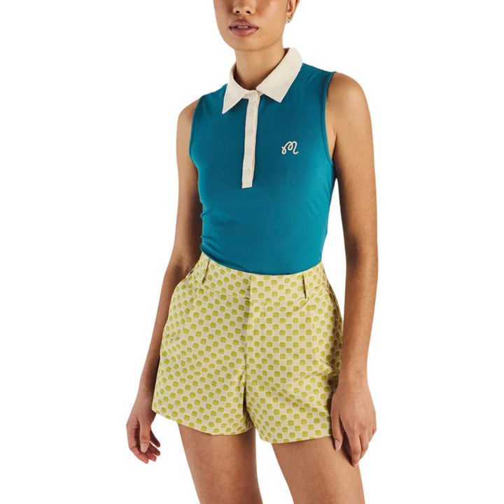 Malbon Claudia Sleeveless Golf Polo Azurra - SS25 Women