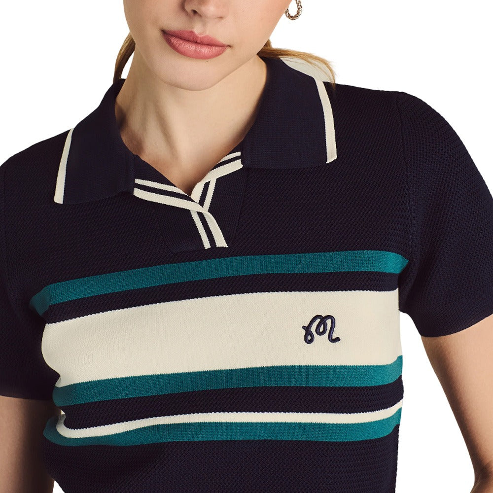 Malbon Carina Shortsleeve Golf Polo Navy - SS25 Women