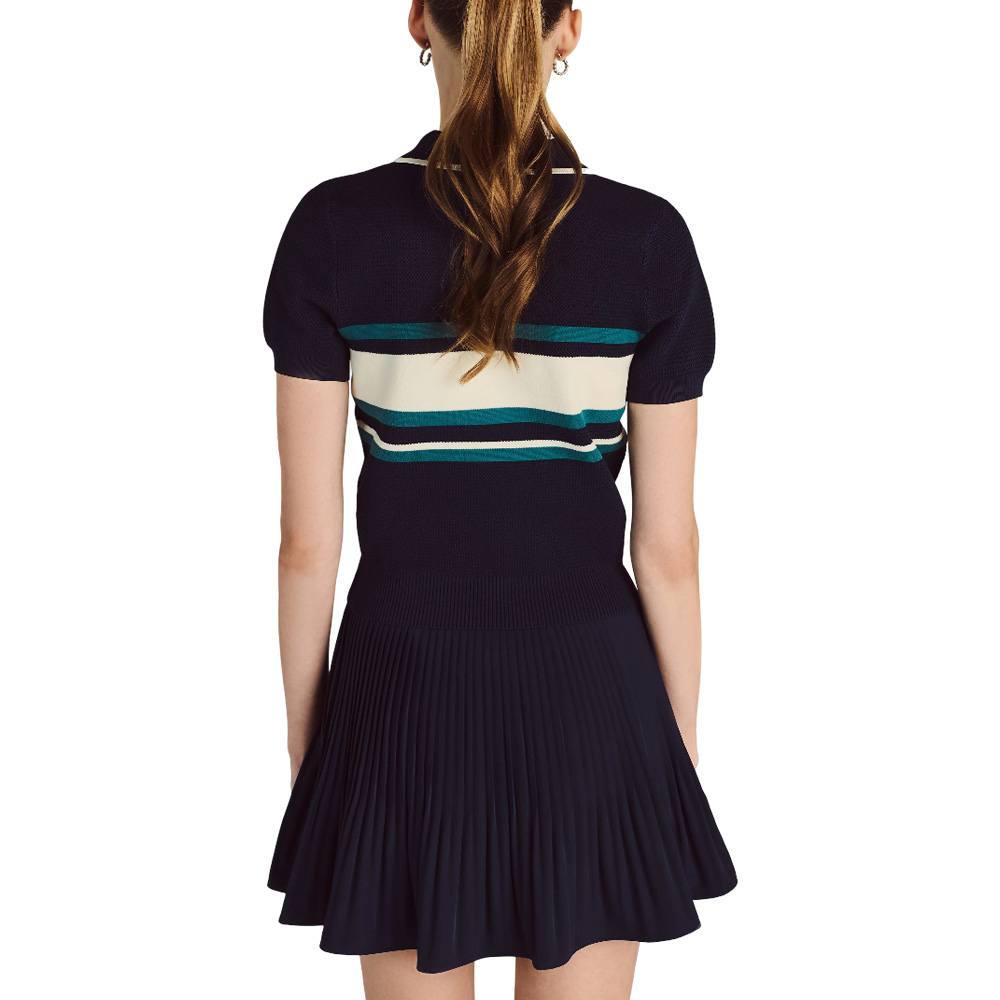 Malbon Carina Shortsleeve Golf Polo Navy - SS25 Women
