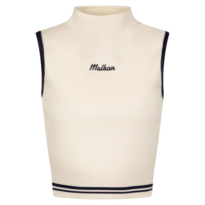 Malbon Kara Mock Neck Golf Vest Ivory - SS25 Women
