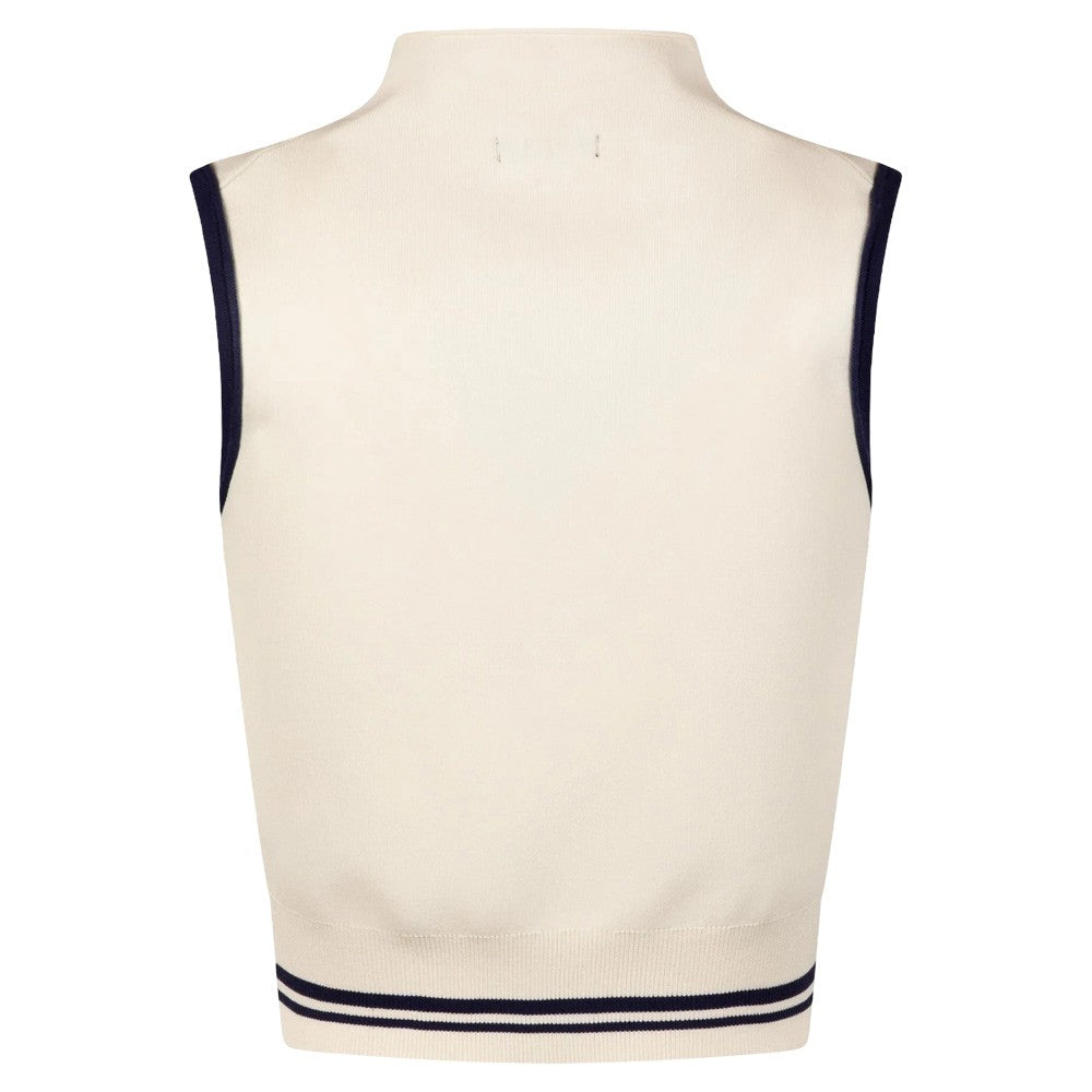 Malbon Kara Mock Neck Golf Vest Ivory - SS25 Women
