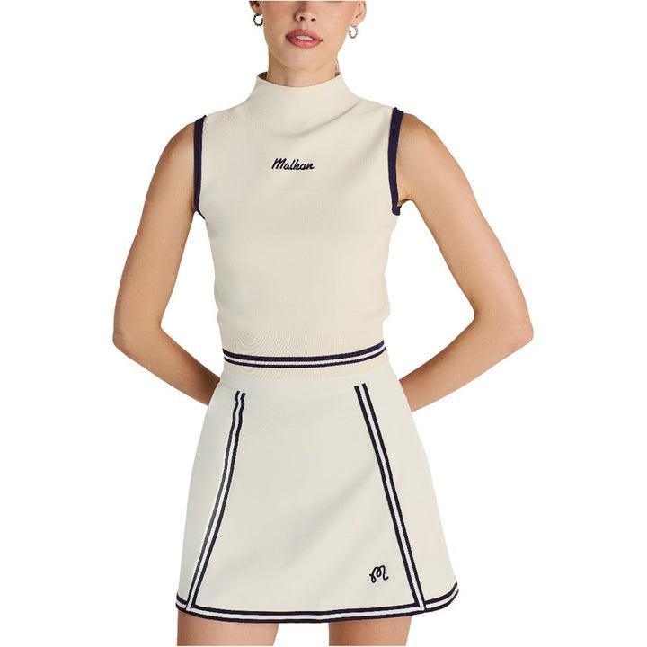 Malbon Kara Mock Neck Golf Vest Ivory - SS25 Women