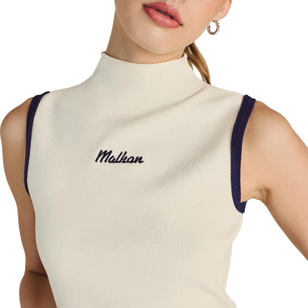 Malbon Kara Mock Neck Golf Vest Ivory - SS25 Women