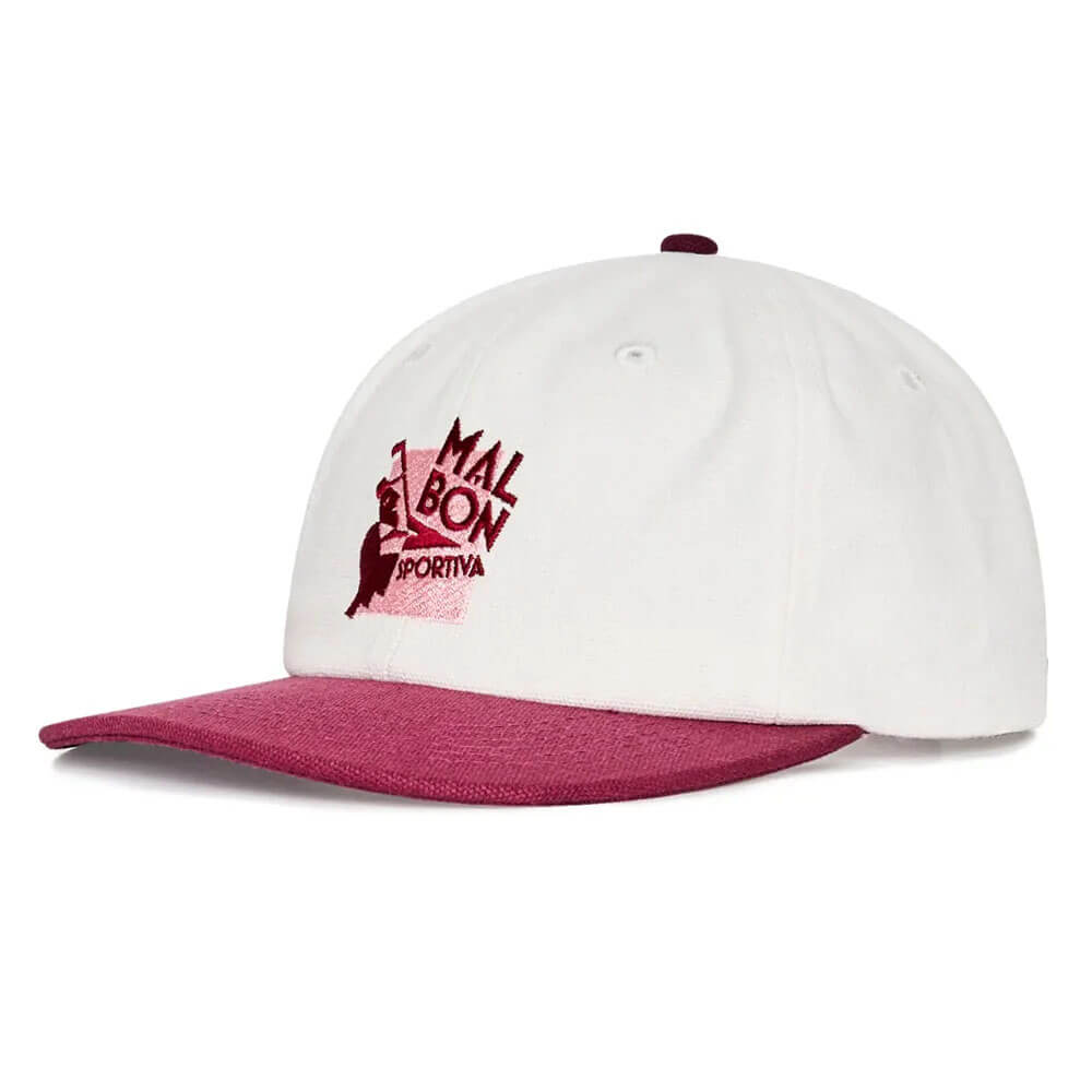 Malbon Sportiva Painter Golf Cap Ivory/Vino - SS25 Men